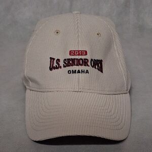 Ouray Sportswear Fitted Golf Hat 2013 US Senior Open Omaha NE L/XL Beige